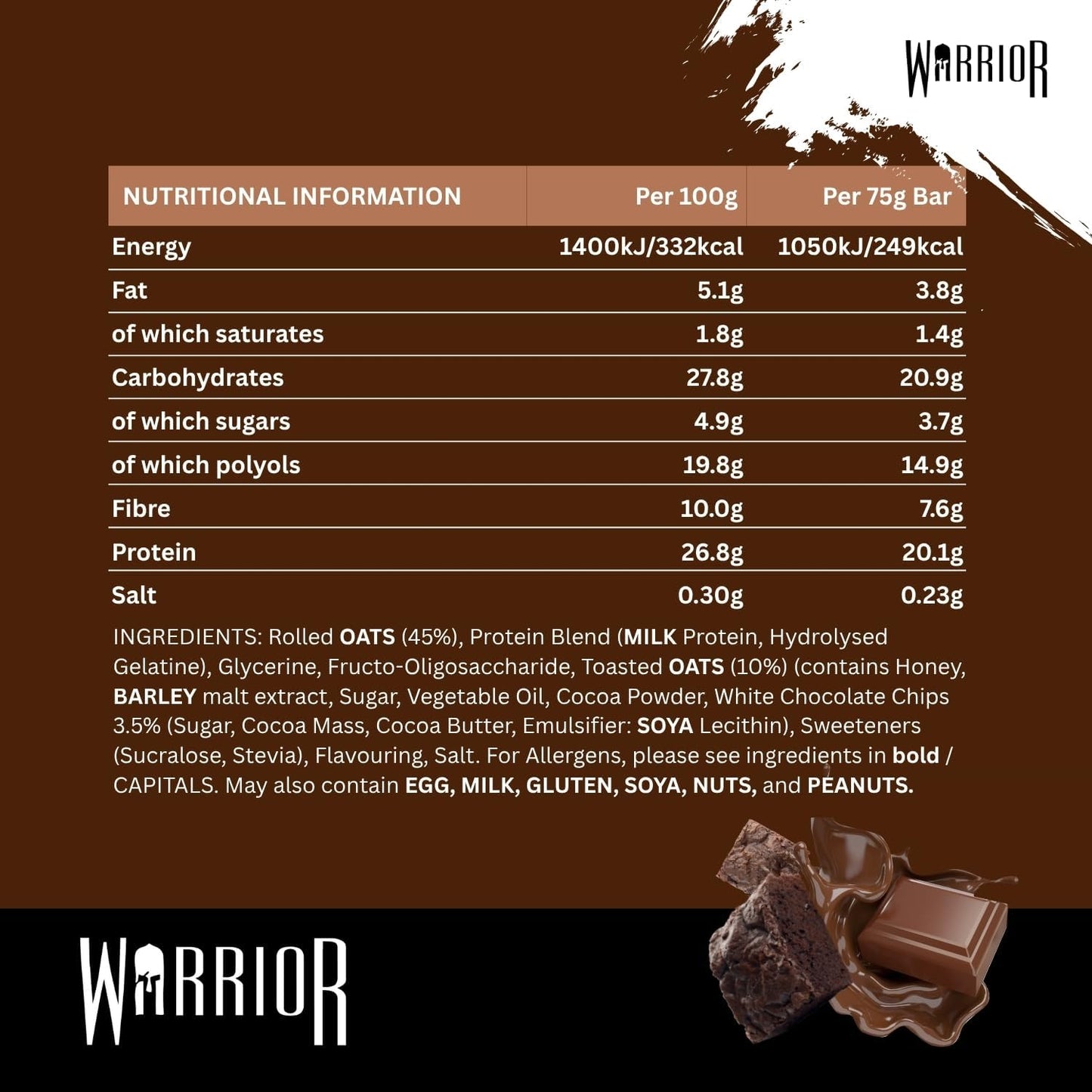 Warrior Raw Protein Flapjack 12x75g