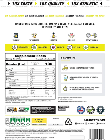 10X Athletic Whey Protein 700g