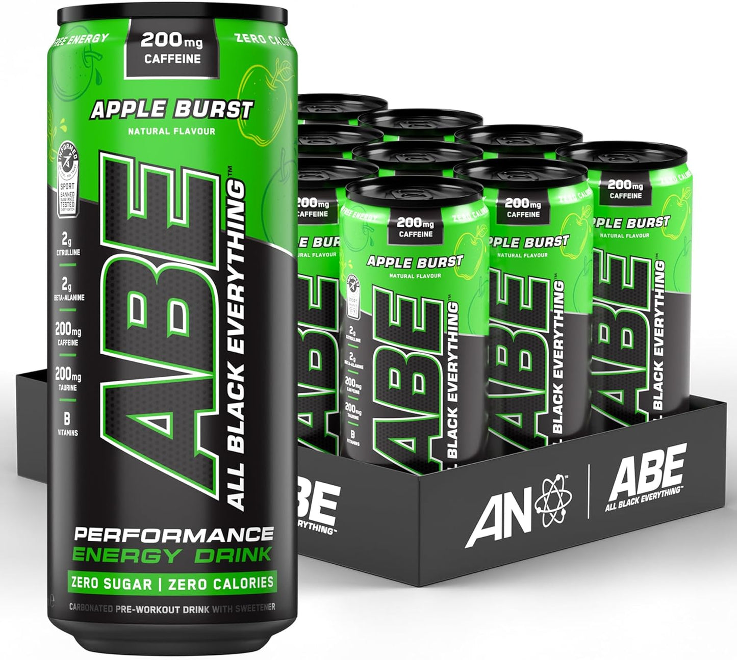 Applied Nutrition ABE (All Black Everything) Carbonated Can 12x330ml