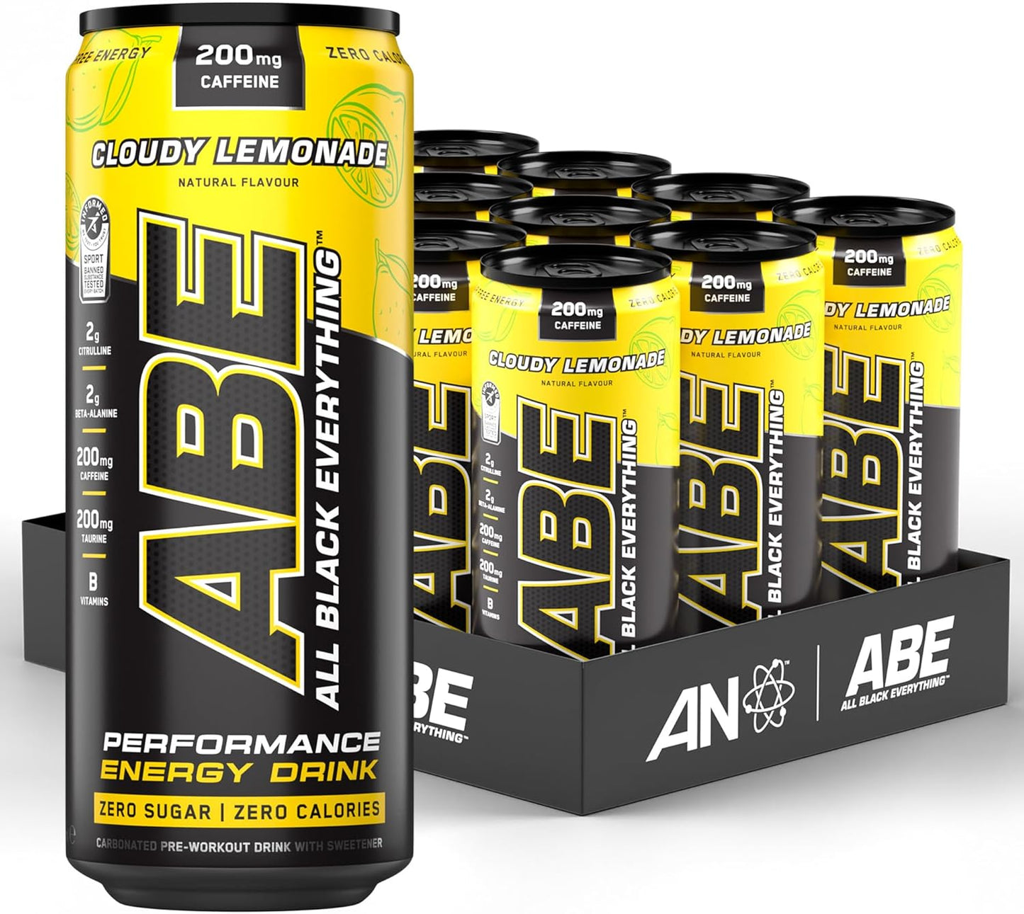 Applied Nutrition ABE (All Black Everything) Carbonated Can 12x330ml