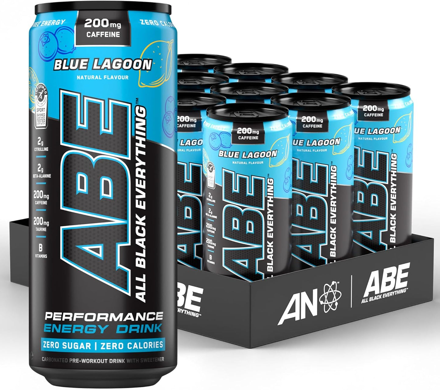 Applied Nutrition ABE (All Black Everything) Carbonated Can 12x330ml