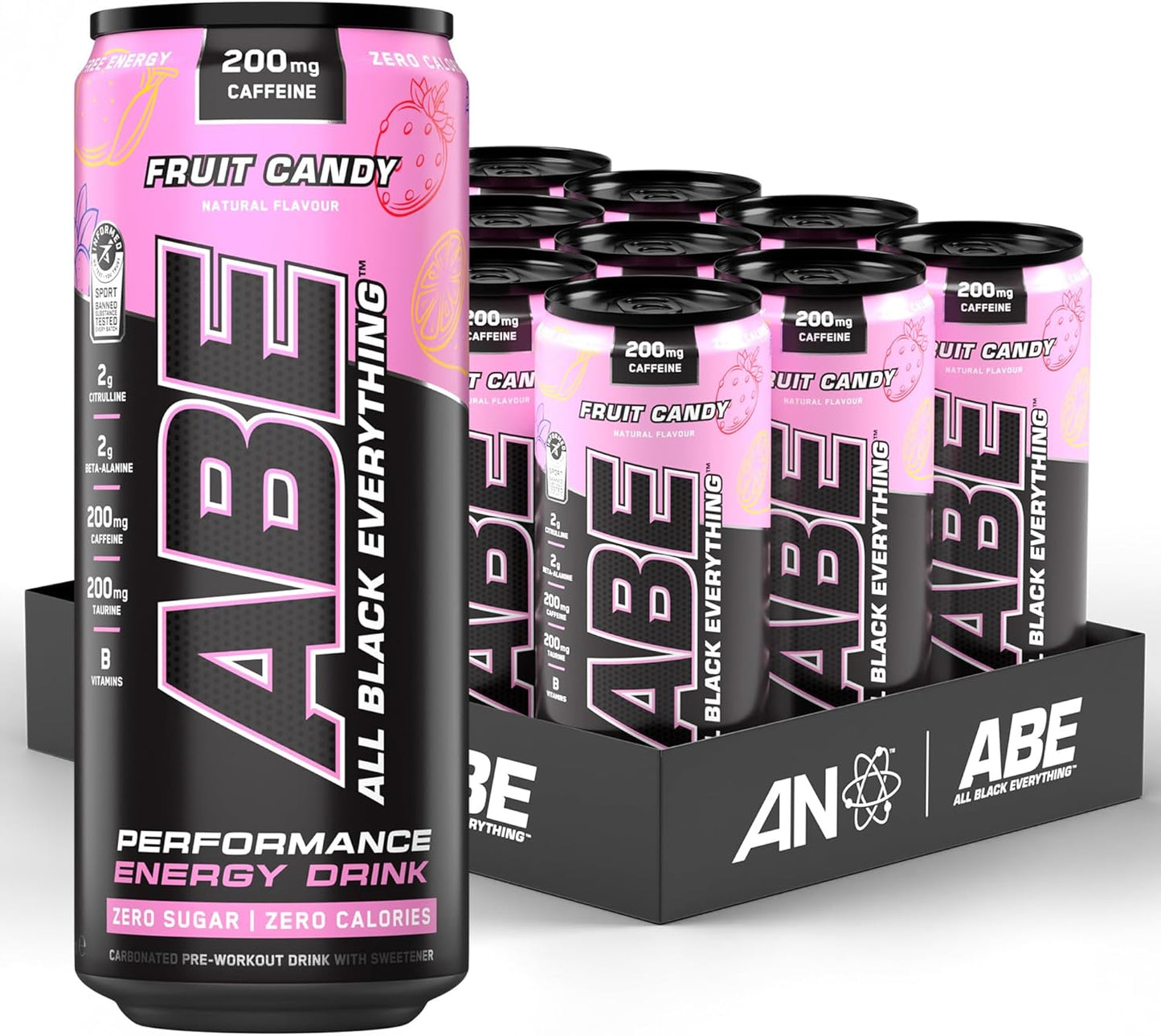 Applied Nutrition ABE (All Black Everything) Carbonated Can 12x330ml