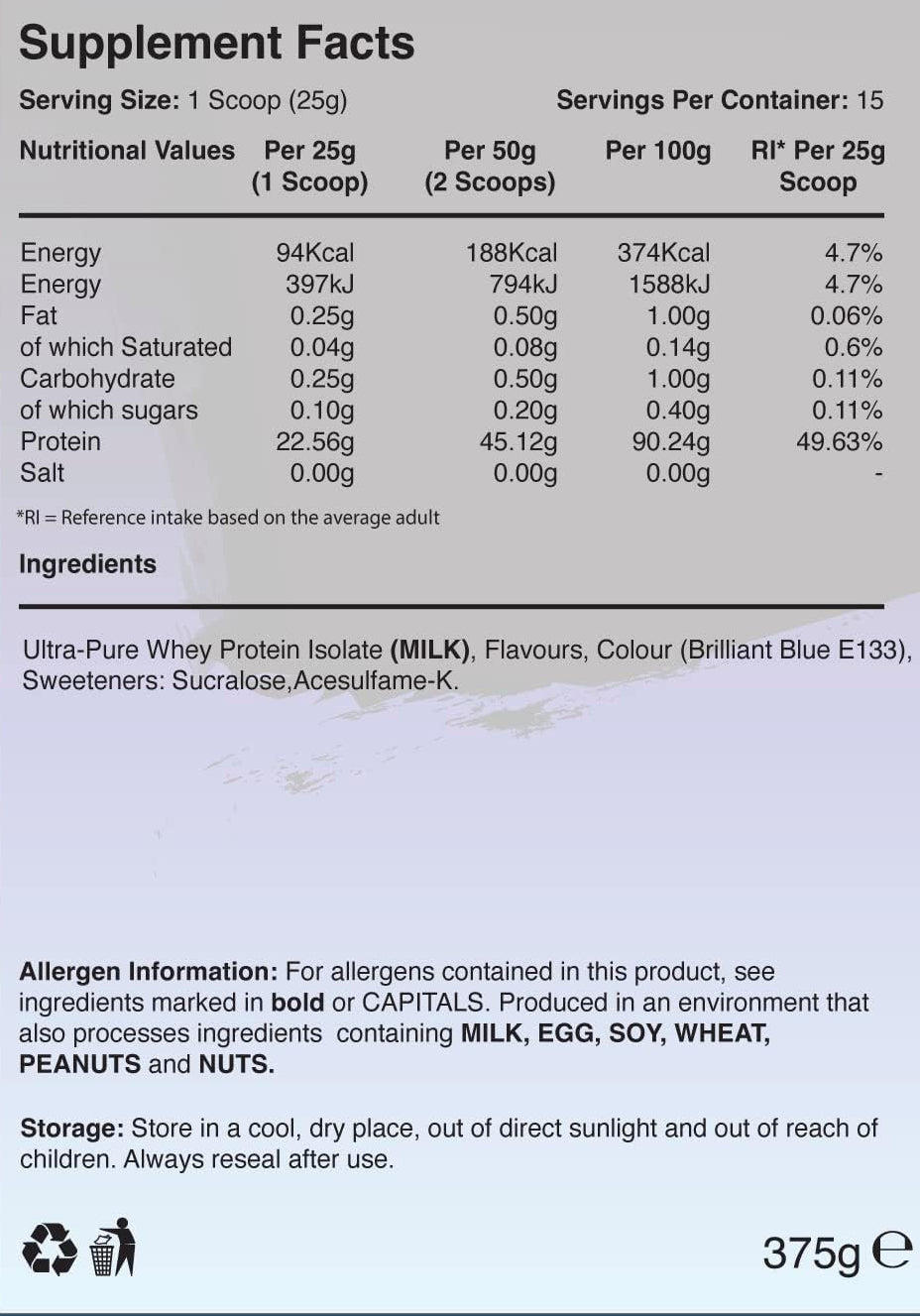 Warrior Fruity Whey Isolate 375g