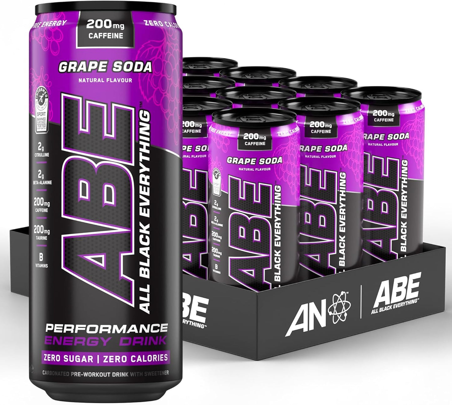 Applied Nutrition ABE (All Black Everything) Carbonated Can 12x330ml