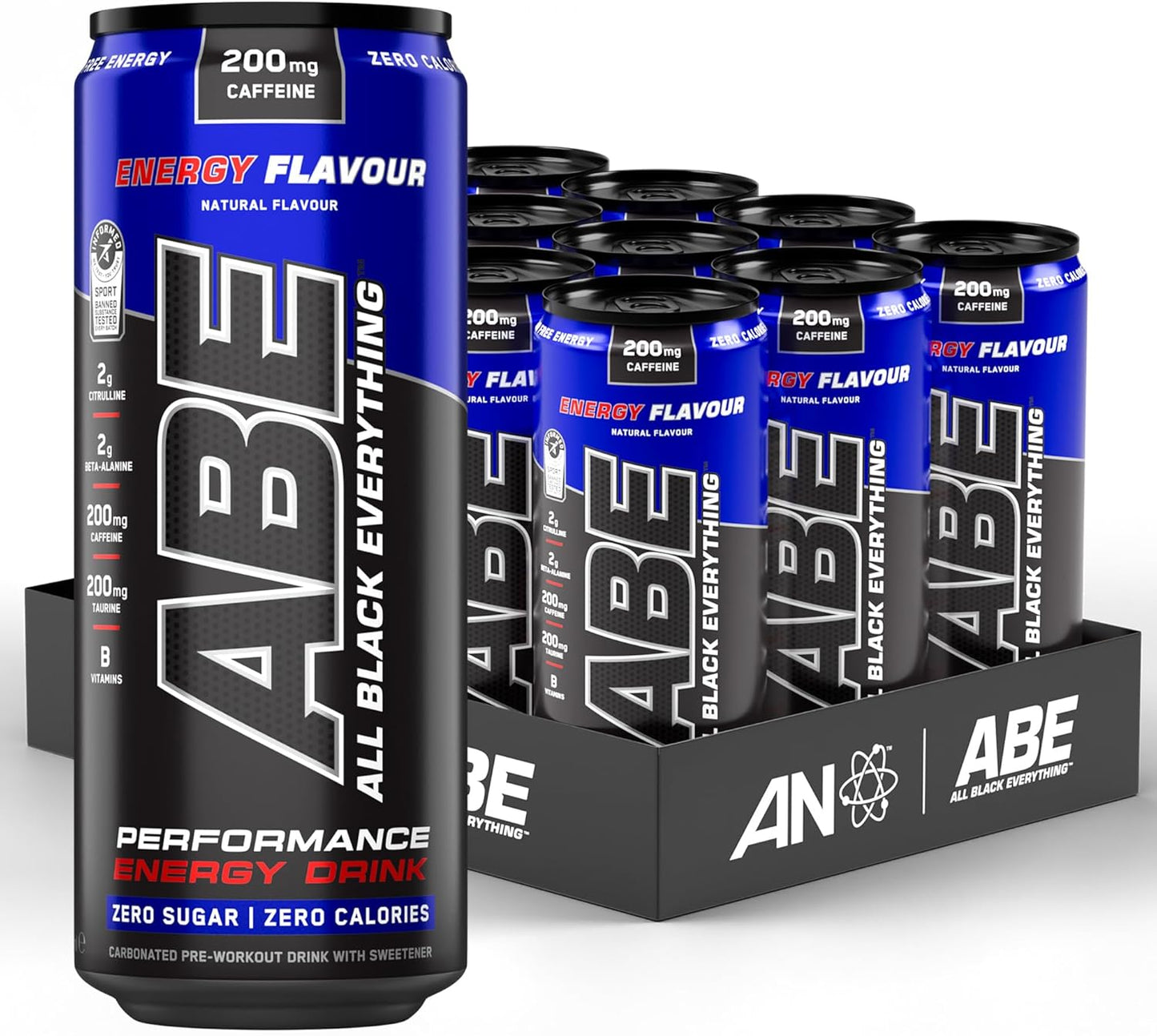 Applied Nutrition ABE (All Black Everything) Carbonated Can 12x330ml