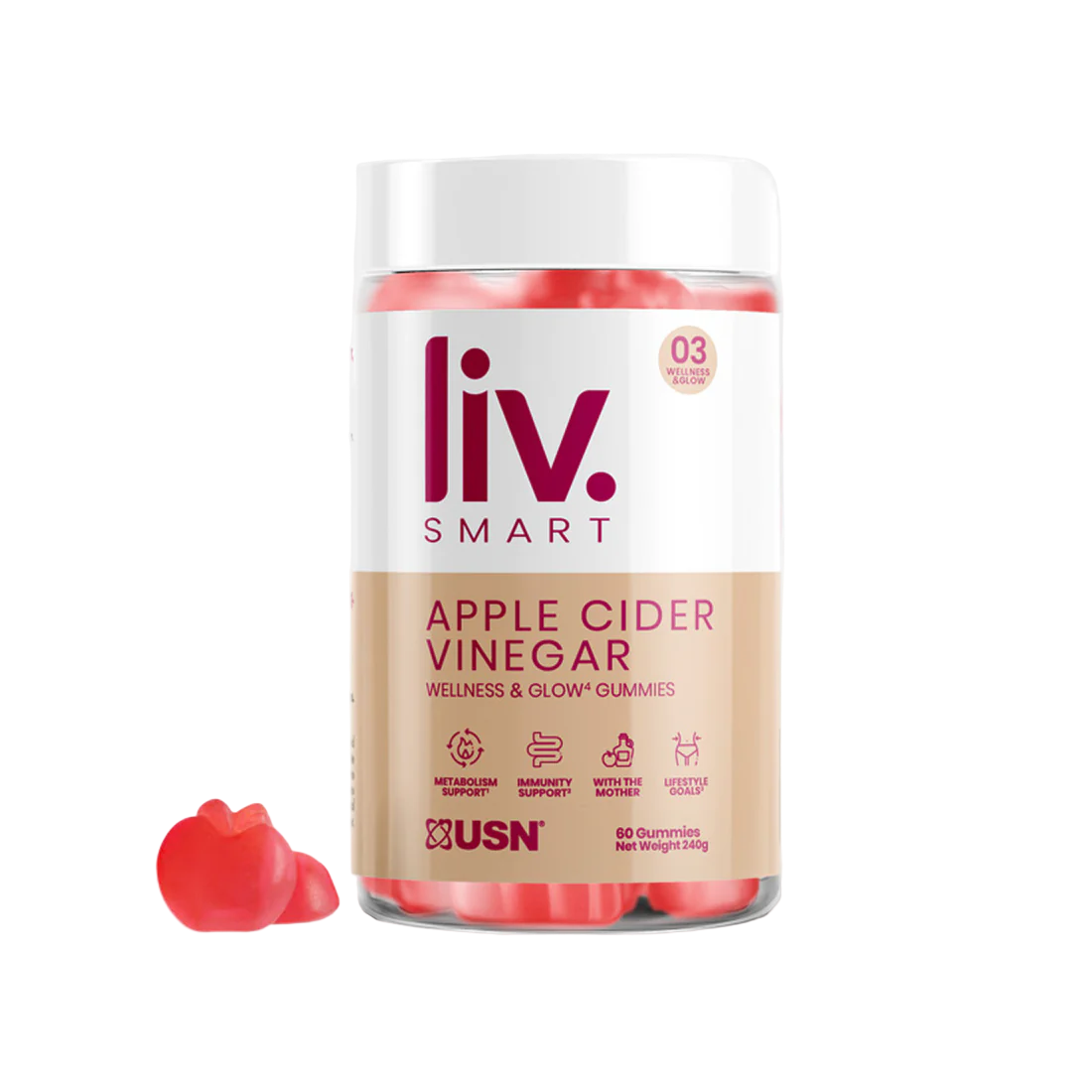 USN Apple Cider Vinegar Gummies 60 Softgels
